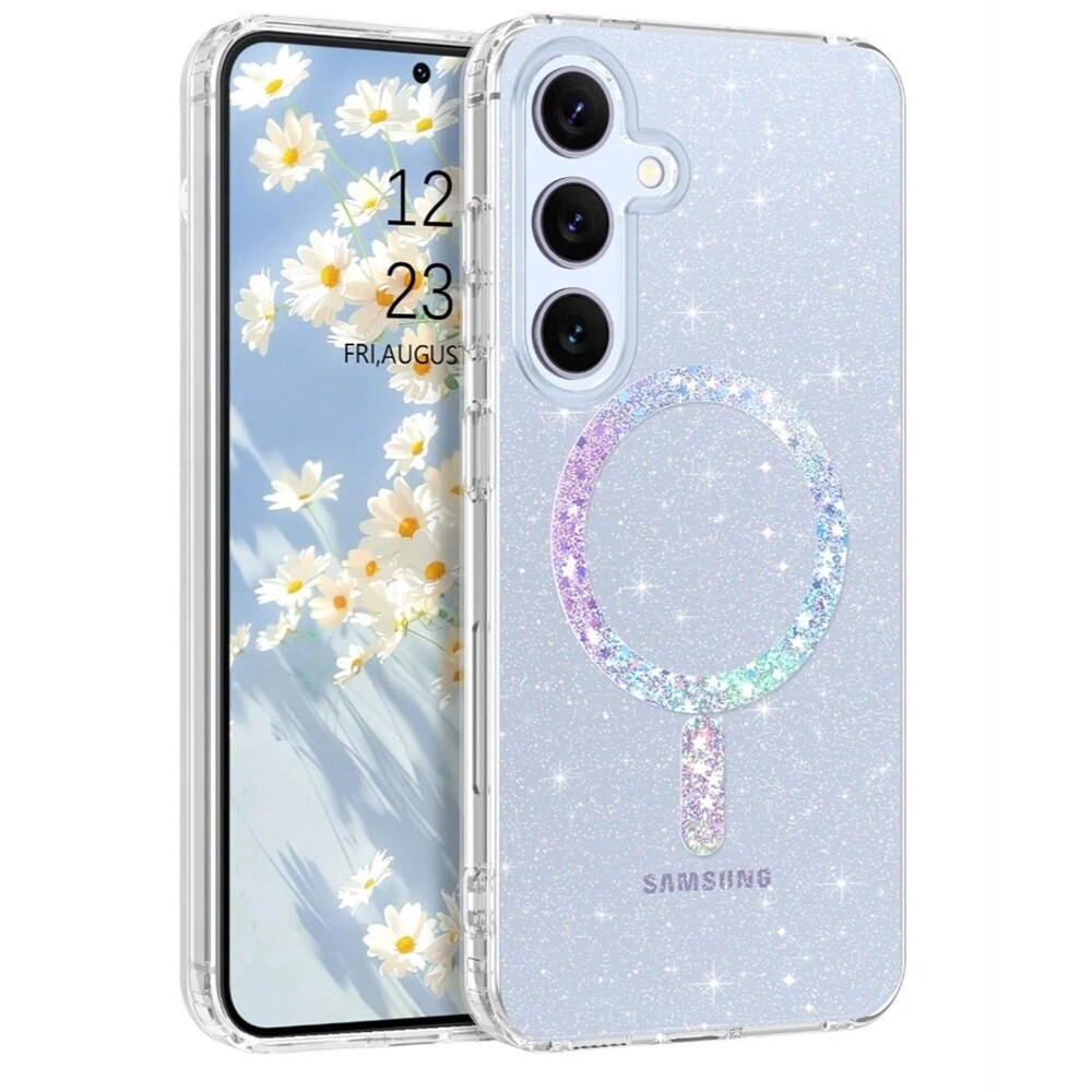Magnetic Case Samsung Galaxy S24 FE  Clear Crystal Sparkly Shockproof Protective
